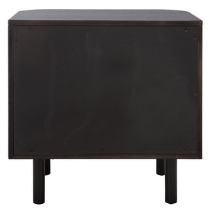 Safavieh Himanshu 2 Drawer Nightstand - Stylish Solid Wood Design For Functional Bedroom Storage Solutions Black Wood Nst6410b