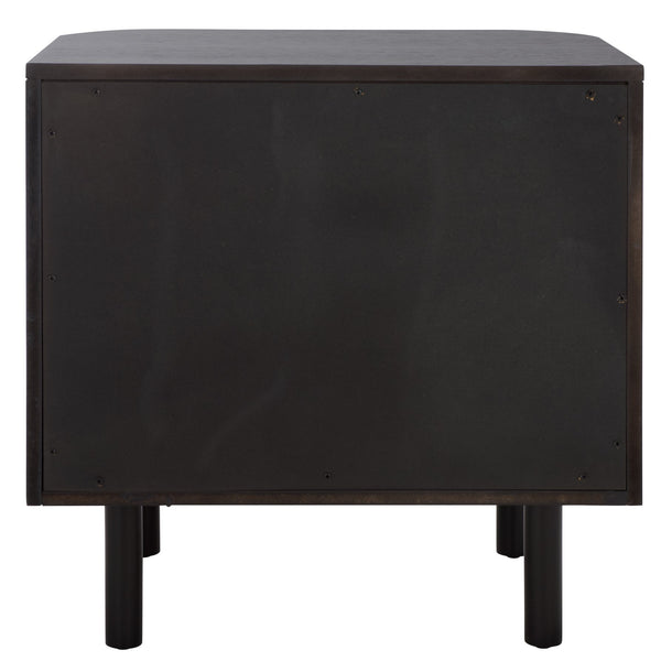Safavieh Himanshu 2 Drawer Nightstand - Stylish Solid Wood Design For Functional Bedroom Storage Solutions Black Wood Nst6410b