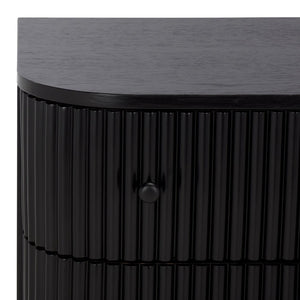 Safavieh Himanshu 2-Drawer Nightstand - Stylish Solid Wood Design For Organized Bedroom Storage And Decor Black NST6410B