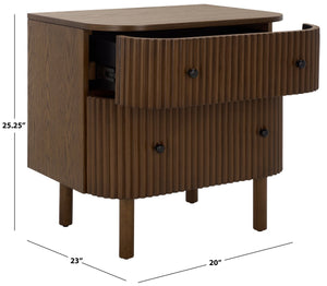 Safavieh Himanshu 2-Drawer Nightstand - Stylish Solid Wood Design For Organized Bedroom Storage And Decor Medium Oak NST6410C