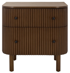 Safavieh Himanshu 2 Drawer Nightstand - Stylish Solid Wood Design For Functional Bedroom Storage Solutions Medium Oak Wood Nst6410c