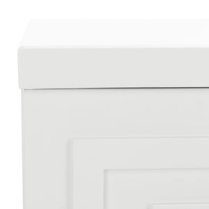 Safavieh Luiza 2-Drawer Nightstand - Chic Chinoiserie Design, Glossy White Finish & Glam Gold Hardware NST6602A