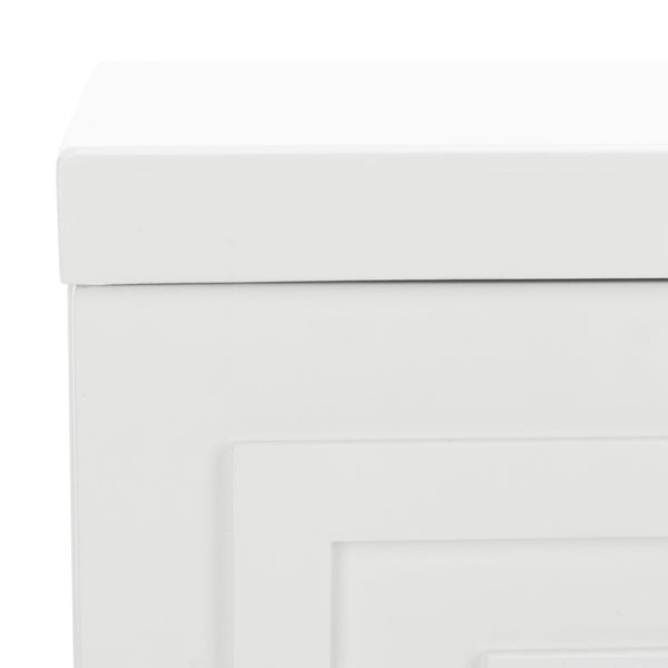 Safavieh Luiza 2-Drawer Nightstand - Chic Chinoiserie Design, Glossy White Finish & Glam Gold Hardware NST6602A
