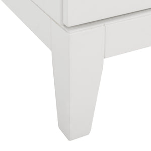 Safavieh Luiza 2-Drawer Nightstand - Chic Chinoiserie Design, Glossy White Finish & Glam Gold Hardware NST6602A