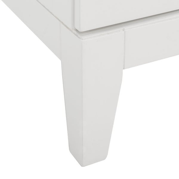 Safavieh Luiza 2-Drawer Nightstand - Chic Chinoiserie Design, Glossy White Finish & Glam Gold Hardware NST6602A
