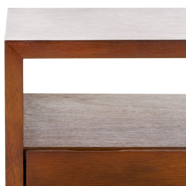 Safavieh Munson 2 Shelf 1 Drawer Nightstand Natural Bayur Wood / Mdf Veneer / Okume NST6603A