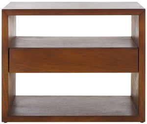 Safavieh Munson 2 Shelf 1 Drawer Nightstand Natural Bayur Wood / Mdf Veneer / Okume NST6603A