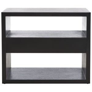 Safavieh Munson 2 Shelf 1 Drawer Nightstand Black Bayur Wood / Mdf Veneer / Okume NST6603C