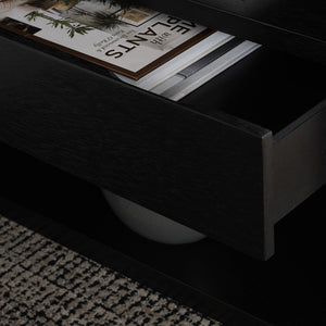 Safavieh Munson 2 Shelf 1 Drawer Nightstand Black Bayur Wood / Mdf Veneer / Okume NST6603C