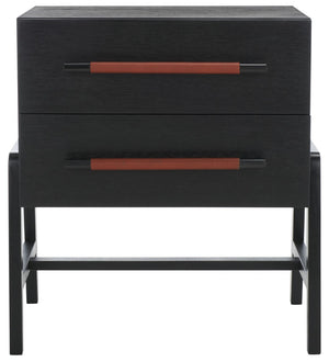 Safavieh Tiona 2 Drawer Nightstand – Stylish Storage Solution For Bedroom Essentials With Timeless Elegance Black / Brown NST6605A