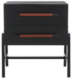 Safavieh Tiona 2 Drawer Nightstand Black / Brown NST6605A