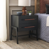 Safavieh Tiona 2 Drawer Nightstand Black / Brown NST6605A