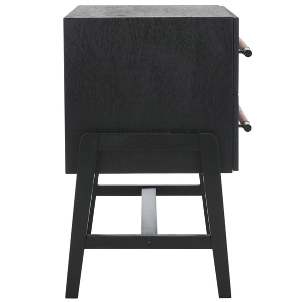 Safavieh Tiona 2 Drawer Nightstand – Stylish Storage Solution For Bedroom Essentials With Timeless Elegance Black / Brown NST6605A