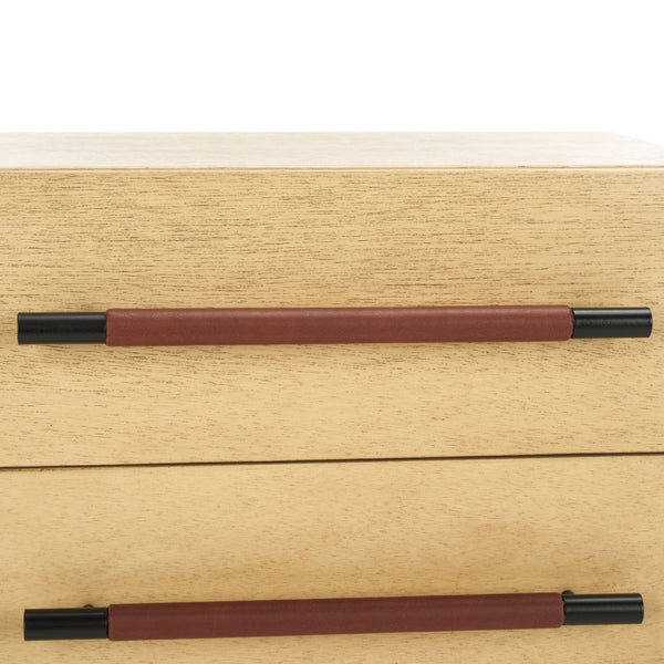 Safavieh Tiona 2 Drawer Nightstand – Stylish Storage Solution For Bedroom Essentials With Timeless Elegance Natural / Brown NST6605B