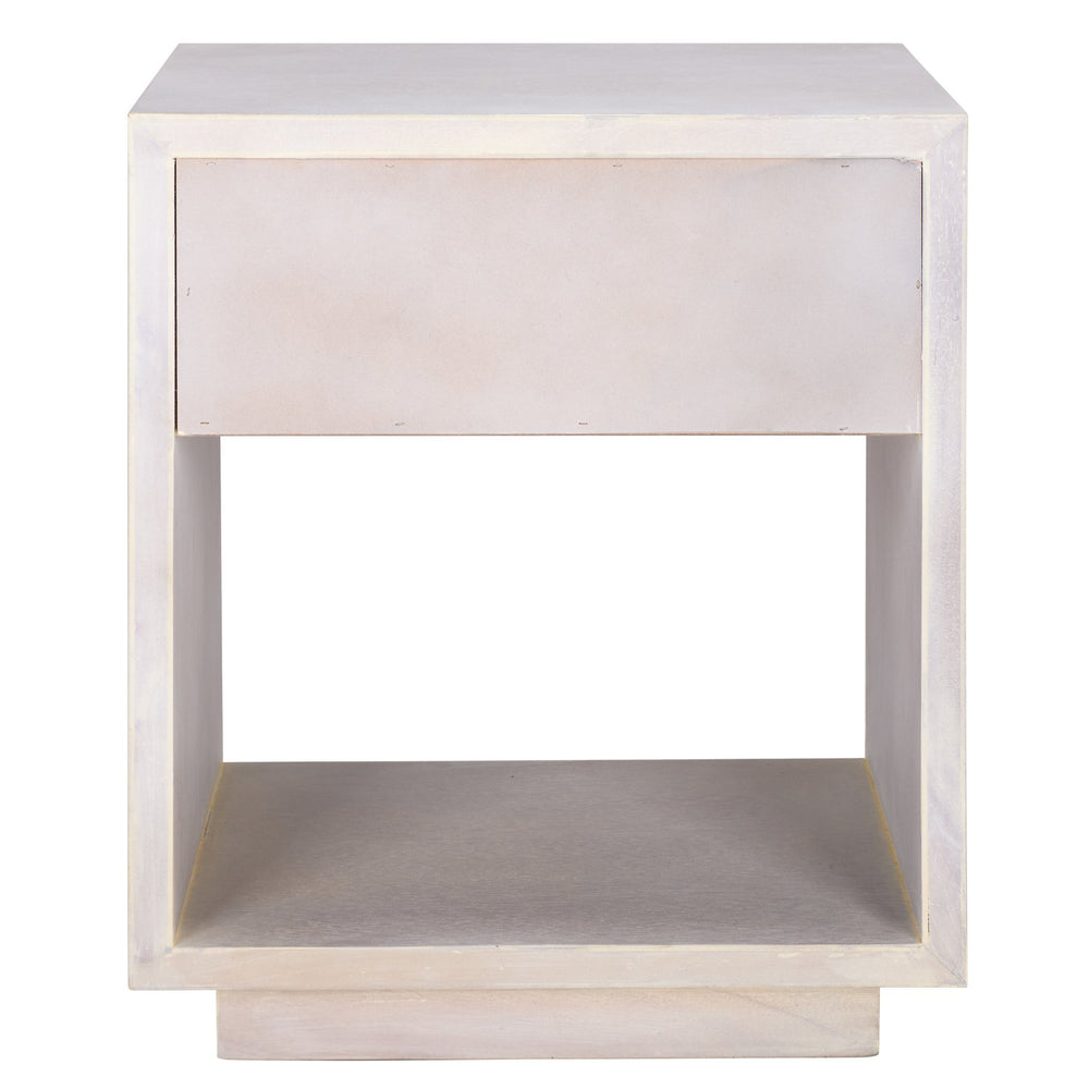 Safavieh Sota Nightstand With 1 Drawer & 1 Shelf - Elegant Wood Veneer Design For Timeless Bedroom Charm White Washed Wood Nst6606a