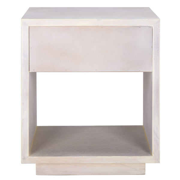 Safavieh Sota Nightstand With 1 Drawer & 1 Shelf - Elegant Wood Veneer Design For Timeless Bedroom Charm White Washed Wood Nst6606a