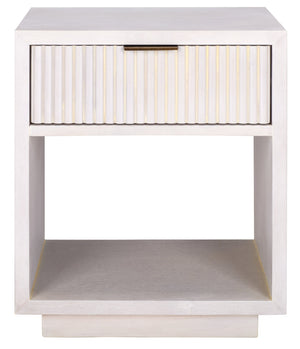 Safavieh Sota Nightstand With 1 Drawer & 1 Shelf - Elegant Wood Veneer Design For Timeless Bedroom Charm White Washed Wood Nst6606a