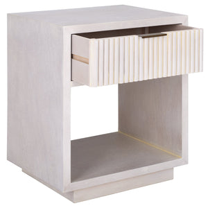 Safavieh Sota Nightstand With 1 Drawer & 1 Shelf - Elegant Wood Veneer Design For Timeless Bedroom Charm White Washed Wood Nst6606a