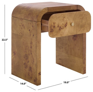 Safavieh Hinata 1 Drawer Nightstand - Elegant White-Wash Finish, Compact Design, Ideal For Modern Interiors NST6607A