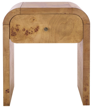 Safavieh Hinata 1 Drawer Nightstand - Elegant White Wash Wood Veneer For Minimalist Bedroom Storage Solutions Natural Wood Nst6607a