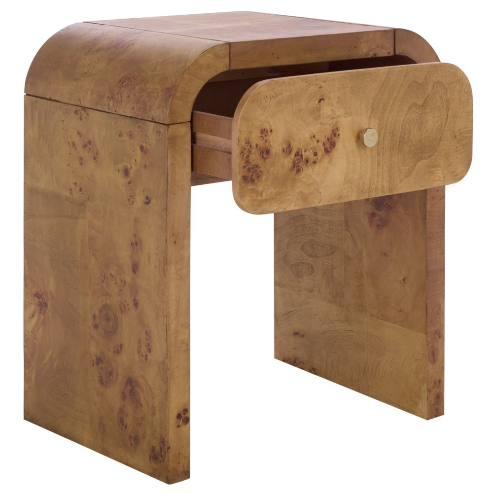 Safavieh Hinata 1 Drawer Nightstand - Elegant White-Wash Finish, Compact Design, Ideal For Modern Interiors NST6607A