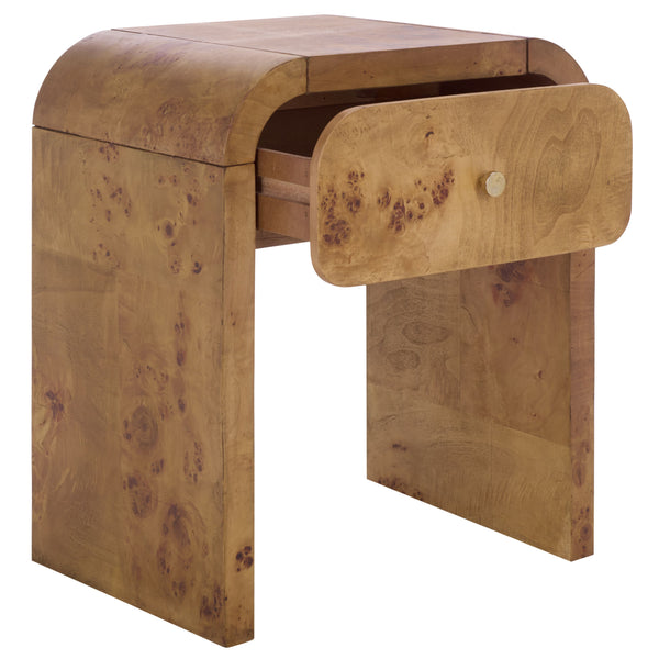 Safavieh Hinata 1 Drawer Nightstand - Elegant White Wash Wood Veneer For Minimalist Bedroom Storage Solutions Natural Wood Nst6607a