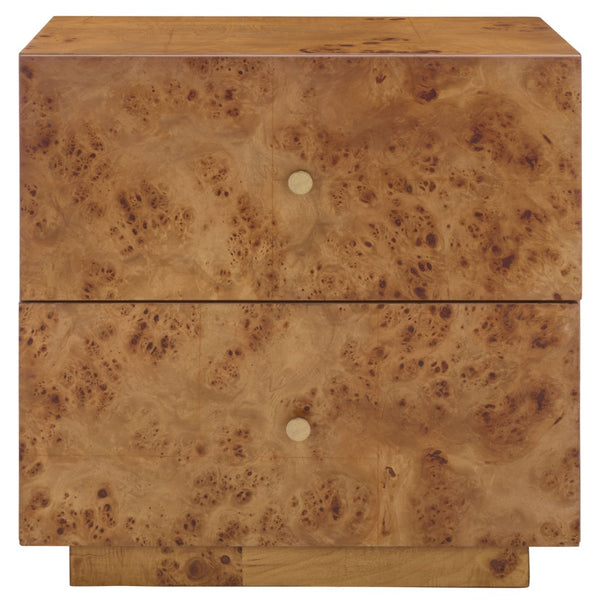 Safavieh Tahan 2 Drawer Nightstand - Chic Burlwood Design For Modern Bedrooms, Versatile Storage Solution NST6608A