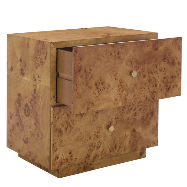 Safavieh Tahan 2 Drawer Nightstand - Chic Burlwood Design For Modern Bedrooms, Versatile Storage Solution NST6608A