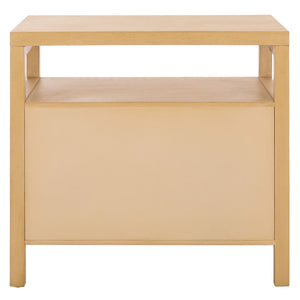 Safavieh Maruba Natural Wood Nightstand With Rattan Detailing - 2 Drawers & Open Shelf For Stylish Storage NST6610A