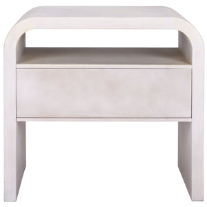 Safavieh Prisha Elegant One-Shelf, One-Drawer Nightstand In White-Wash Finish For Stylish Bedroom Storage NST6611A