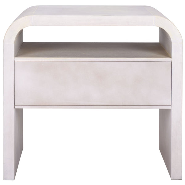 Safavieh Prisha Elegant One-Shelf, One-Drawer Nightstand In White-Wash Finish For Stylish Bedroom Storage NST6611A