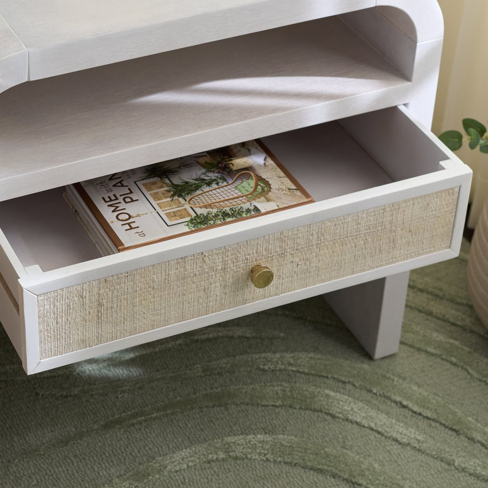 Safavieh Prisha 1 Shelf 1 Drawer Nightstand - Elegant White Wash Design For Modern Home Decor & Storage White Washed Wood Nst6611a