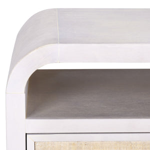 Safavieh Prisha Elegant One-Shelf, One-Drawer Nightstand In White-Wash Finish For Stylish Bedroom Storage NST6611A