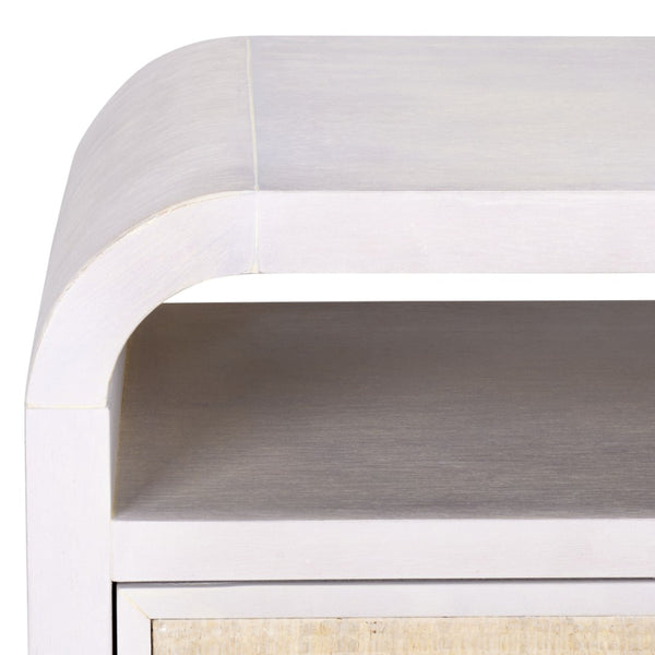 Safavieh Prisha Elegant One-Shelf, One-Drawer Nightstand In White-Wash Finish For Stylish Bedroom Storage NST6611A