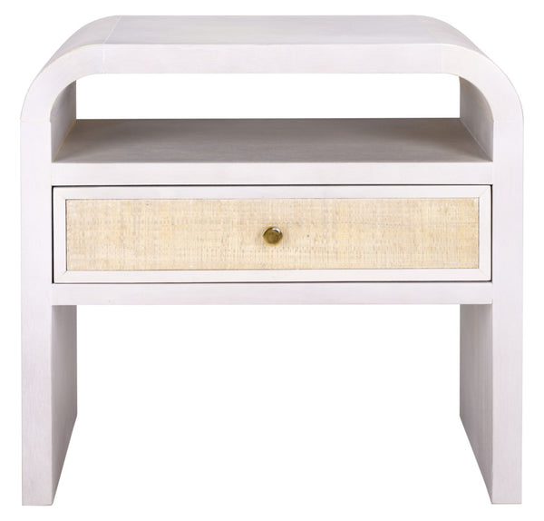 Safavieh Prisha Elegant One-Shelf, One-Drawer Nightstand In White-Wash Finish For Stylish Bedroom Storage NST6611A