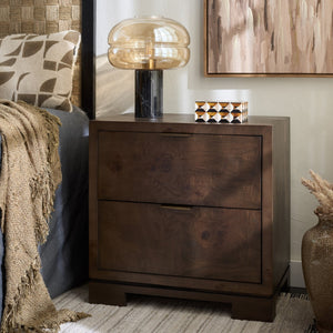 Safavieh Lavana 2 Drawer Nightstand In Dark Oak – Timeless Elegance Meets Practical Storage For Your Bedroom Dark Oak Wood,Mdf,Veneer,Burl Wood Nst6612a