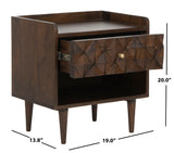 Safavieh Zinnia Nightstand Walnut NST9000A