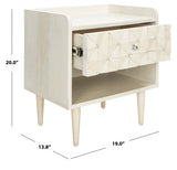 Safavieh Zinnia Nightstand White Wash/Silver NST9000B