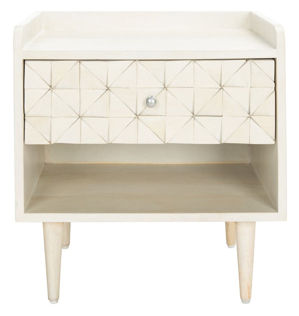 Safavieh Zinnia Nightstand White Wash/Silver NST9000B