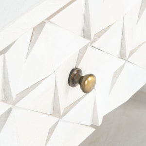 Safavieh Zinnia Nightstand - Artisanal Mango Wood Craftsmanship With Chic Storage For Modern Bedrooms & Living Spaces White Wash/Brass NST9000C