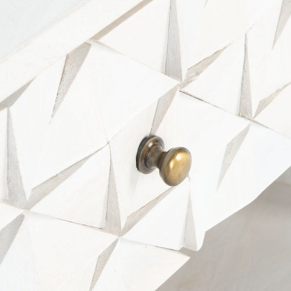 Safavieh Zinnia Nightstand - Artisanal Mango Wood Craftsmanship With Chic Storage For Modern Bedrooms & Living Spaces White Wash/Brass NST9000C