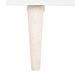 Safavieh Zinnia Nightstand - Artisanal Mango Wood Craftsmanship With Chic Storage For Modern Bedrooms & Living Spaces White Wash/Brass NST9000C