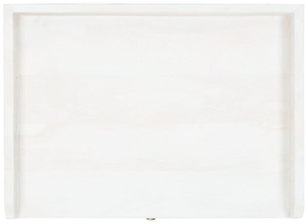 Safavieh Zinnia Nightstand - Artisanal Mango Wood Craftsmanship With Chic Storage For Modern Bedrooms & Living Spaces White Wash/Brass NST9000C