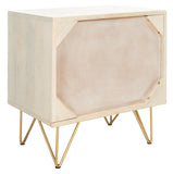 Safavieh Marigold Nightstand White Wash/Brass NST9001C