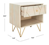 Safavieh Marigold Nightstand White Wash/Brass NST9001C