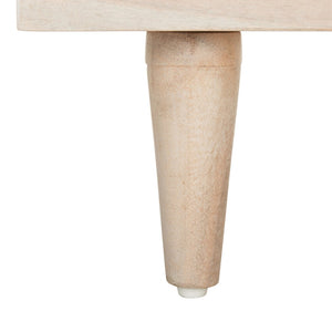 Safavieh Tahseen Parquet Nightstand - Luxurious Acacia Wood Design With Faux Marble Top And Gold Accents White Wash/White/ Brass NST9004C