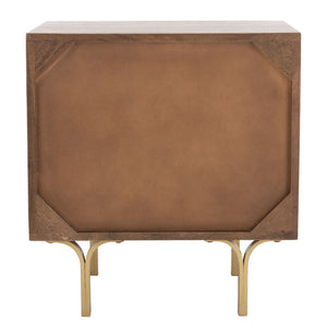 Safavieh Celestina Nightstand - Art Deco Elegance With Brass Accents & Compact Design For Modern Bedrooms NST9007A