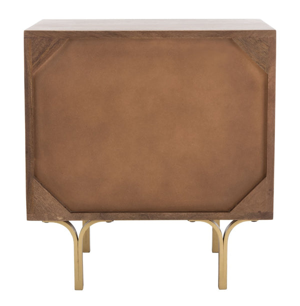 Safavieh Celestina Nightstand - Art Deco Elegance With Brass Accents & Compact Design For Modern Bedrooms NST9007A