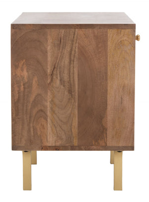 Safavieh Celestina Nightstand - Art Deco Elegance With Brass Accents & Compact Design For Modern Bedrooms NST9007A
