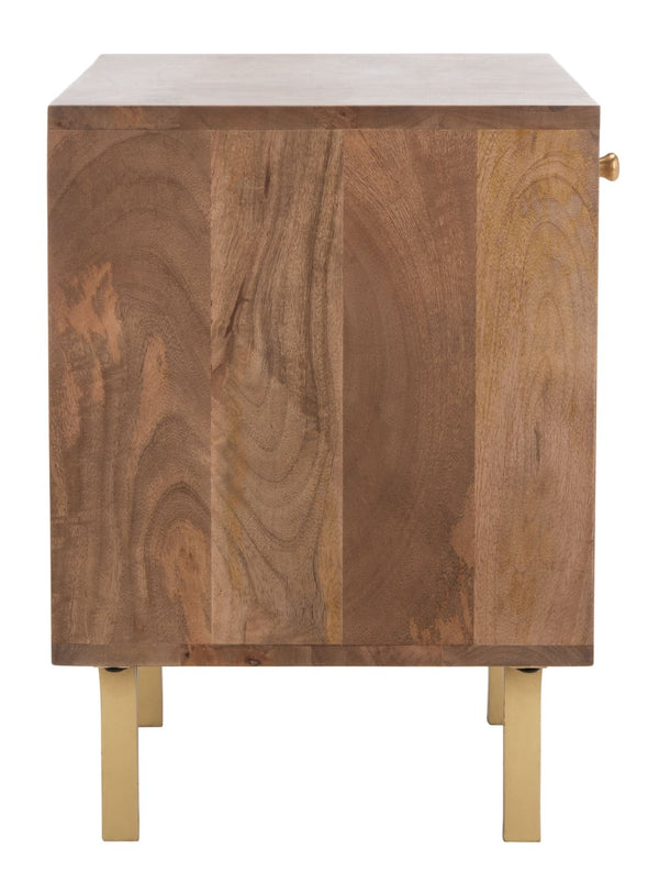 Safavieh Celestina Nightstand - Art Deco Elegance With Brass Accents & Compact Design For Modern Bedrooms NST9007A